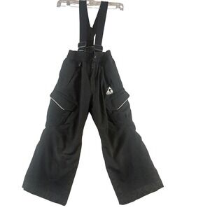 Gerry Black Ski Snow Bib Overalls Pants with Suspenders Kids XS 5 6 Waterproof